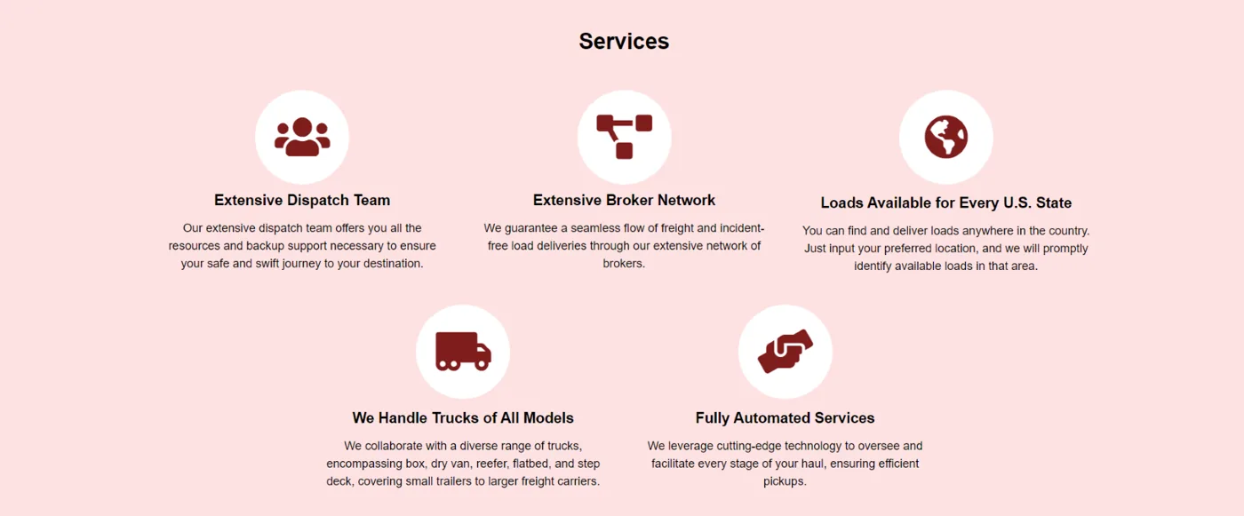 Winning Dispatch Services website screenshot